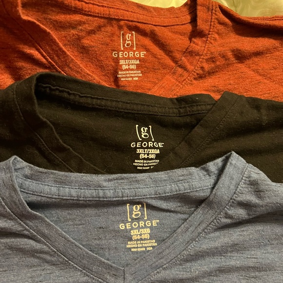 3 pack George V Neck T shirts 3XL - maybe worn one time - Picture 1 of 4